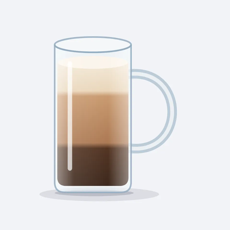 Uzun Cam Latte Kupası, 450 ml cam kupa, önden görünüm